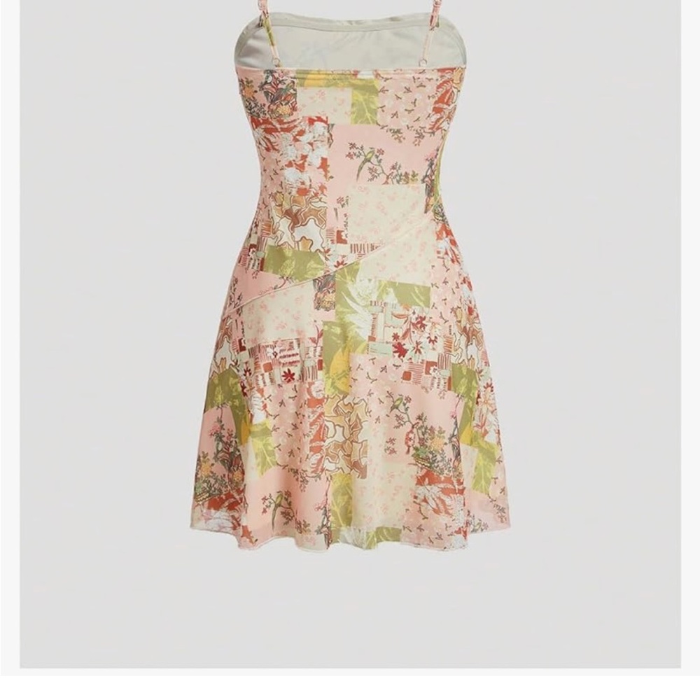 NWT Cottage Floral Patchwork Spaghetti Strap Dress - Picture 11 of 12